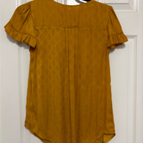 Anthropologie Maeve Golden Blouse with Ruffled Sleeves - Small - Picture 2 of 3